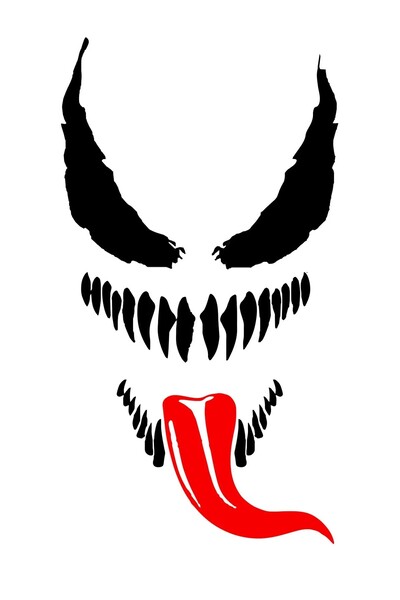 BENİMSER REKLAM ملصق Venom مقاس 20 × 10 سم - سيارة، دراجة نارية، خوذة، كمبيوت...