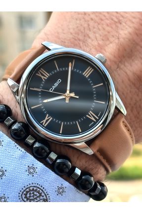 Casio Marka Full Çelik Kasa, Deri Siyah Kordon, Takvimli, Lüx