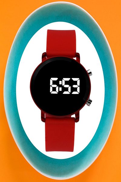 Luis Cardeni Children's Wristwatch with Silicone Strap LED Children's Watch for Ages 8 and Above (010)