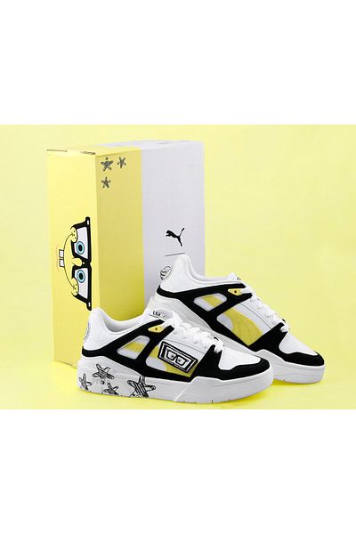 Puma Slipstream Μπομπ Σφουγγαράκης Jr Εφηβικά Casual Παπούτσια 39389301   Λευκό