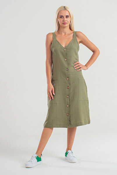 Duss Rochie de muselina kaki