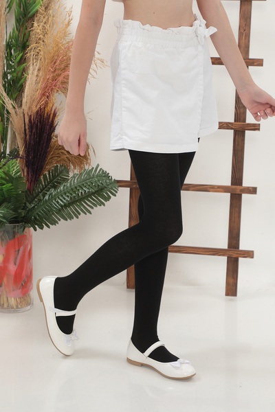 SAUNA SUIT Памучни чорапогащи за момичета за 4 сезона, обикновени черни ученически чорапи