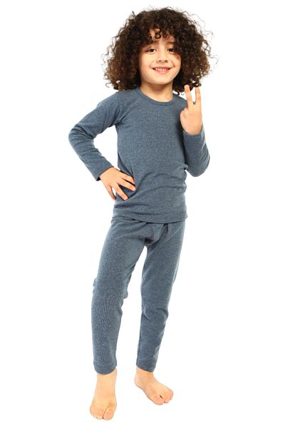 TOLIN Boy's Indigo Melange Thermal Underwear Set 8390