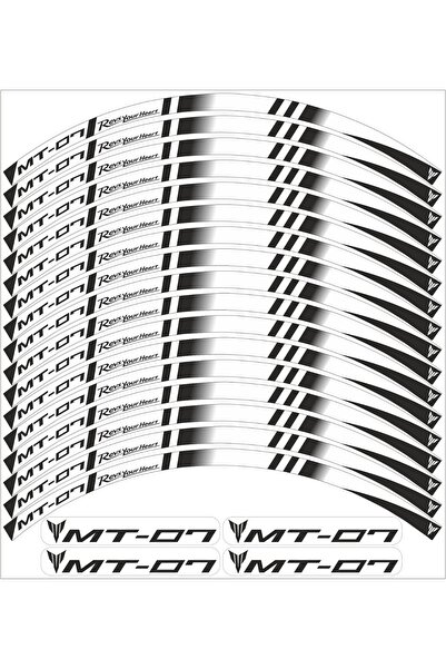 MOTOSEPETİM YAMAHA MT 07  Uyumlu JANT ŞERİDİ MT07 JANT KAPLAMA STİCKER BEYAZ ...