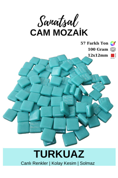 Sanatsal Mozaik 12x12mm Sanatsal Cam Mozaik Taşı (100GR)