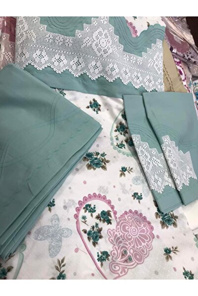 bursa çeyiz ELİŞİ DANTELLİ NEVRESİM TAKIMI ÇARŞAFI DANTELSİZ