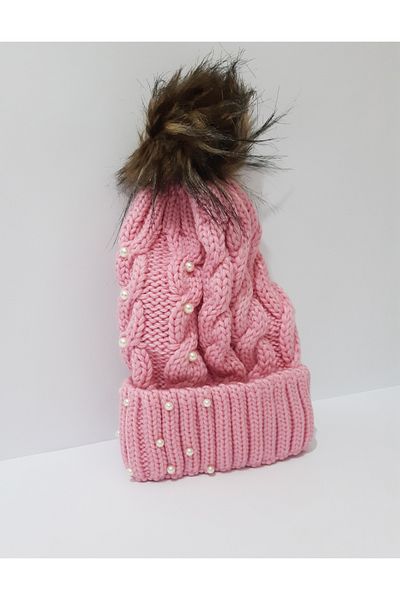renkli çiçekler Fox Feather Beret Pink Color Women's Beret
