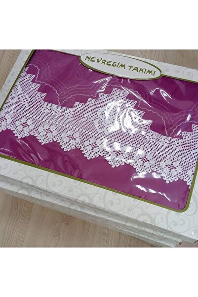 bursa çeyiz Handcrafted Lace Duvet Cover Set Bed Sheet Lace Free Damson Heavy...