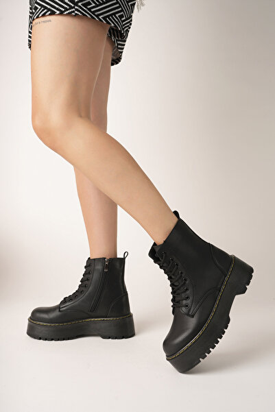 meyra'nın ayakkabıları Siyah Cilt Kadın Bot