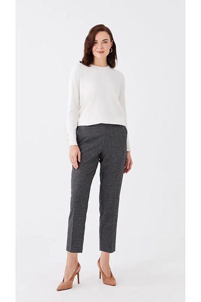 LC Waikiki Pantaloni de damă LCW Grace cu talie elastică în carouri