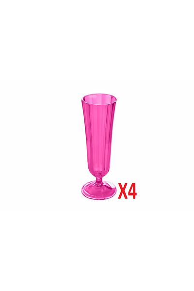 Porland Pink Flute Glass 130cc 4-pack 04FIA001713