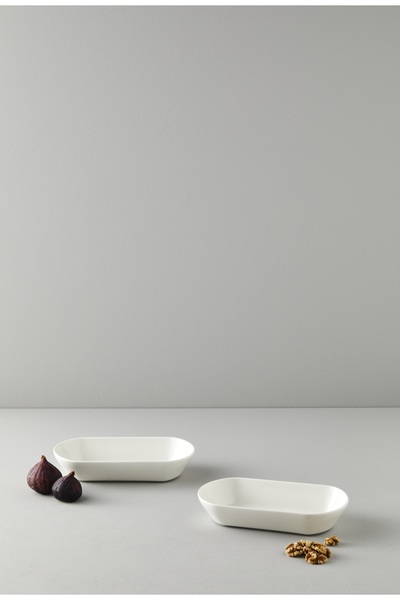 Be Original Pera 23cm 2-Piece Porcelain Deep Oval Presentation Plate