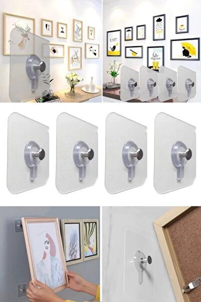 TECHNOFAST 1 buc. Umeraș pentru cadru super rezistent, fără perforare, cu cârlig cu șurub, suport adeziv pentru raft