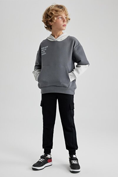 DeFacto Boy Oversize Hooded Sweatshirt - A7284A823Wn