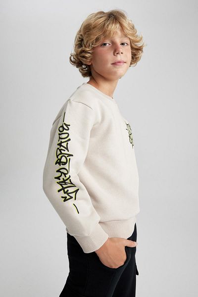 DeFacto Boy's New Regular Fit Crew Neck Sweatshirt B0049A823Wn