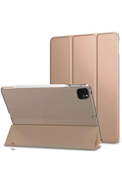 MOBAX Ipad Pro 12.9 2020 4.nesil Kılıf Pu Deri Smart Case A2229 A2069 A2232 A2233 Gold