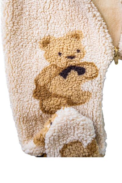 emir kids Yeni Doğan Ayıcık Tedyli Peluş Bebek Tulum Astronot Tulum Havlu Tulum