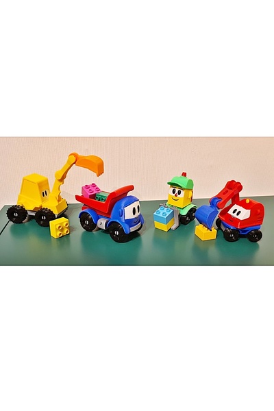 TuransoyCraft Küçük Kamyon Leo - Leo Lastwagen Leo The Truck 4'lü Oyuncak Seti