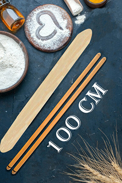 Tiesa Home 3lü Ahşap Hamur Açma Oklava Çevirgeç Seti 1 Metre