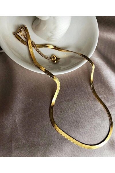 Accessories قلادة سلسلة إيطالية ذهبية اللون من الفولاذ