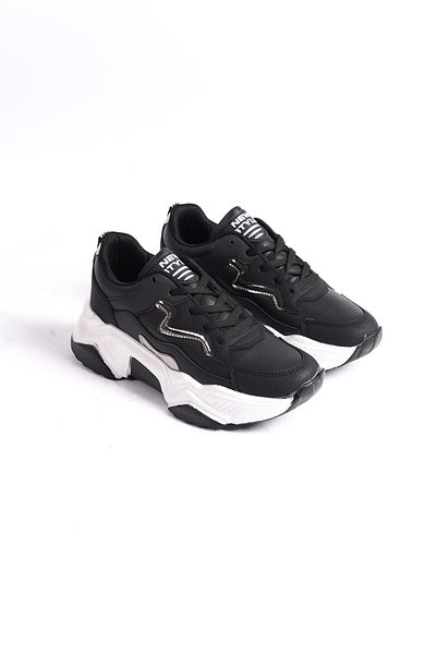 Moda Değirmeni Pantofort de damă negru-platinum BG1172-101-0004