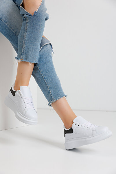 eformoda by emre yılmaz Bílé černé dámské tenisky MKG23