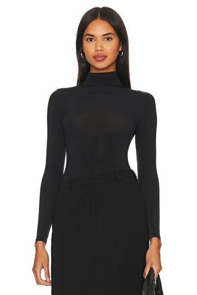 By Kul Design ЖІНОЧИЙ ЧОРНИЙ ДЖЕРСІ БОДІСУІТ З НАПІВРИБАЛЬСЬКИМ КОМИРОМ