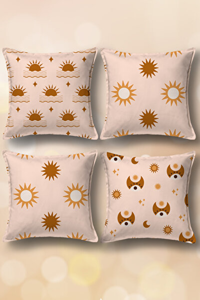 House Effect Kırlent Takım Seti Bohem Takım Set - Çift Tarafı Baskılı - Yumuş...