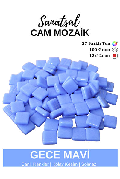 Sanatsal Mozaik 12x12mm Sanatsal Cam Mozaik Taşı (100GR)