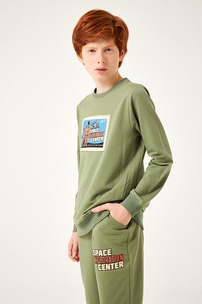 Perendi Space Detailed Boy's Suit Khaki