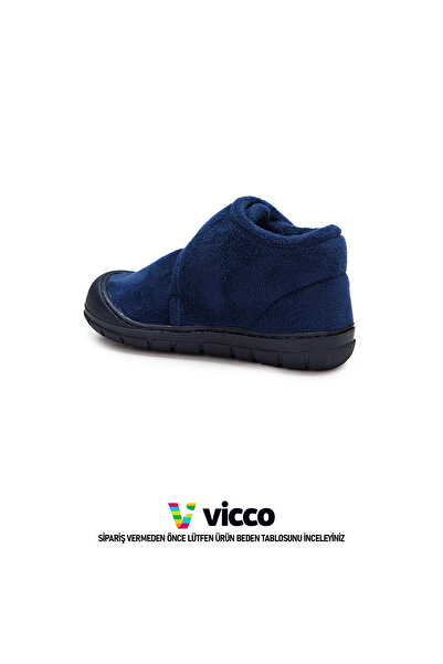Vicco Color Model Rahat Kalıp Erkek İlk Adım Bebek ve Çocuk Ev Ayakkabısı Lacivert Panduf