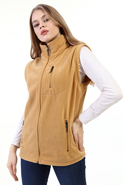 GENIUS STORE Store Women's Fleece Vest Full Zipper Outdoor Sports Vest 3 Pockets