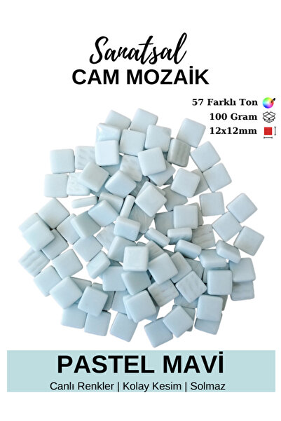Sanatsal Mozaik 12x12mm Sanatsal Cam Mozaik Taşı (100GR)