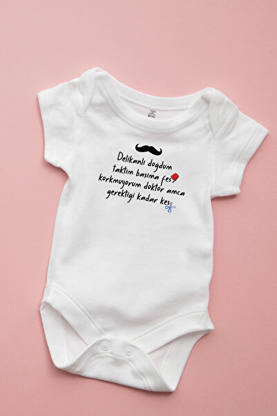 Naive Baby %100 Pamuklu Bebek Body - Sünnet Zıbın - Bebek Zıbın Badi - Yazılı Zıbın