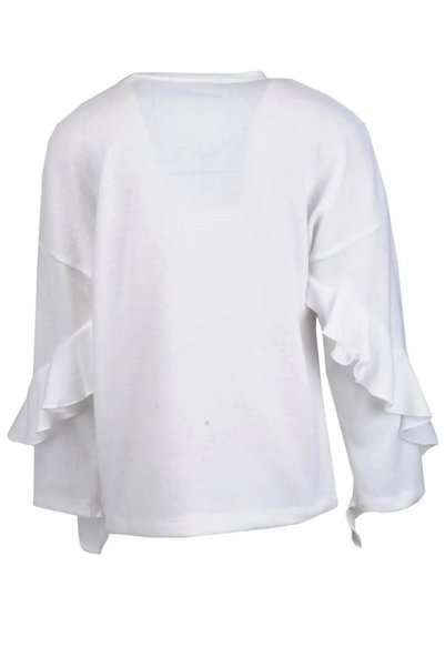 Zeyland Girl's Ecru Color Viscose Stylish Winter Blouse Sweatsihrt