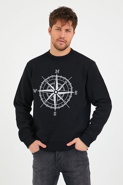 GENIUS STORE Store Printed Men's Sweatshirt with Fleece Inside Outdoor Regular Fit Sweatshirt
