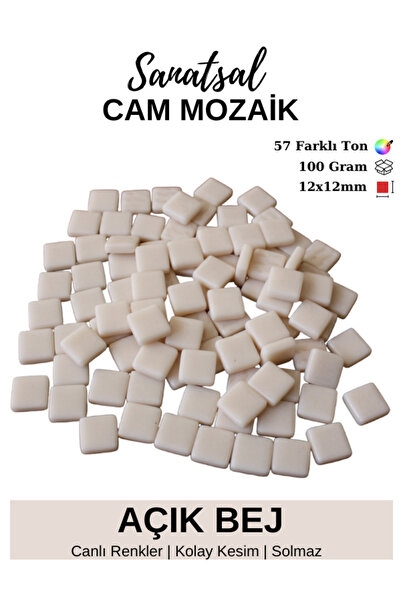 Sanatsal Mozaik 12x12mm Sanatsal Cam Mozaik Taşı (100GR)