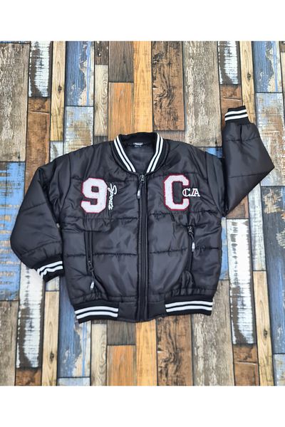Esterella college zippered puffer jacket/men's college jacket/zippered college puffer jacket