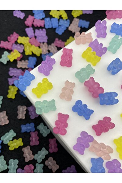 Hedef Bijuteri 25 قطعة من خرز جيلي ملون مختلط من الأكريليك غير اللامع، خرز تي...