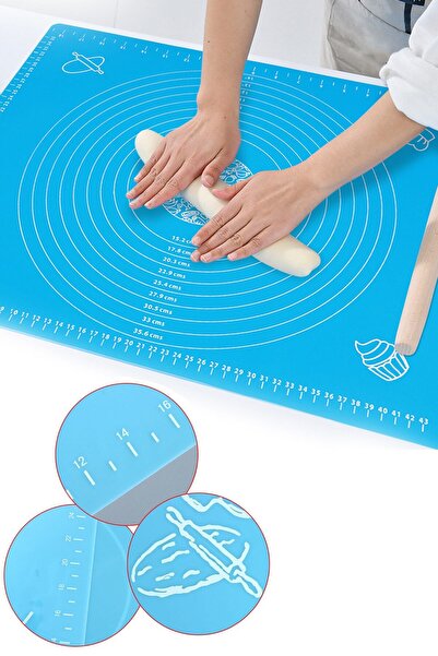 MOBEE Hamur Açma Matı Silikon Kaydırmaz Büyük Boy (50cm*40cm)