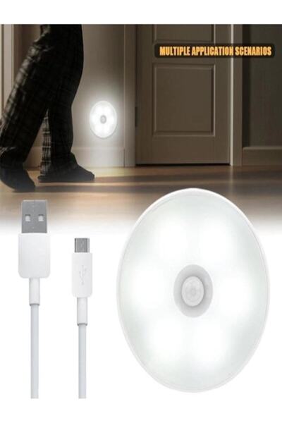 MOBEE Hareket Sensörlü Ve Fotoselli Şarjlı Yuvarlak Led Lamba