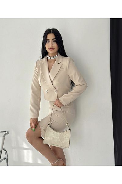 pembekurdelem طقم تنورة وسترة بليزر قصيرة