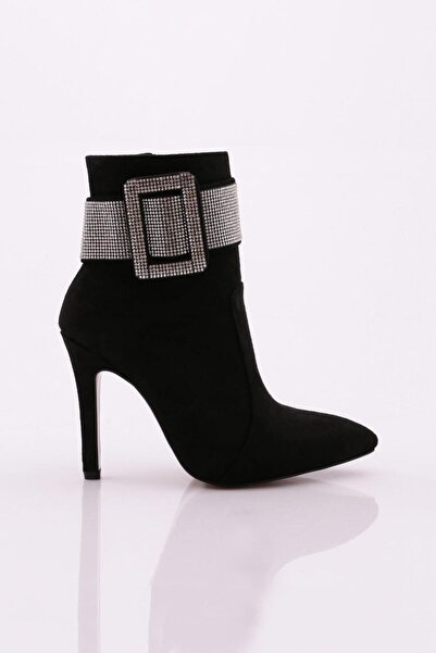 DGN 4258 Γυναικείες μπότες με μυτερά δάχτυλα με κρύσταλλο πέτρινη ζώνη με αγκ...