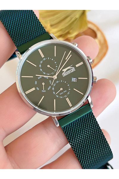 Slazenger SL.1.387 وظائف داخلية بسلك فولاذي نشط 5 ATM مقاوم للماء للرجال + سوار معصم