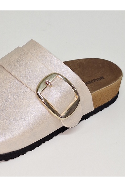 Bequemere وشاح ذهبي اللون بإبزيم مغلق من الأمام للاستخدام اليومي شباشب نسائية لتقويم العظام