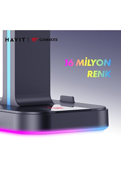 Havit Gamenote Th650 Gaming Headphone Stand with Rgb Light 2*Usb Port