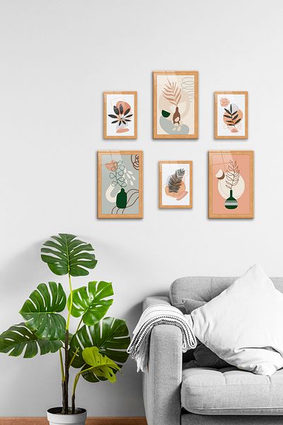 Decorita Masa din sticla |   Seria abstractă |   pastel |   Set de 6 |   14,8 cm x 21 cm, 20 cm x 30 cm