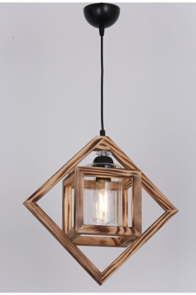 Evimdesign Country Selin Tekli Ahşap Sarkıt Avize