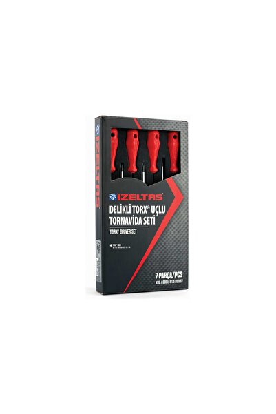 İzeltaş Delikli Torx Uçlu Tornavida Seti 7 Parça Tr10 - Tr15 - Tr20 - Tr25 -t...