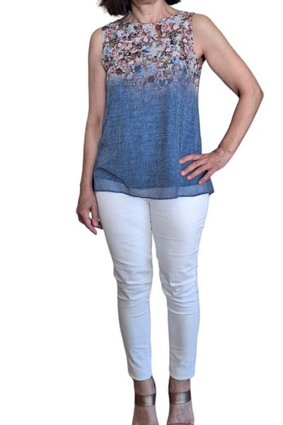 Sateen Women's Blouse Patterned Sleeveless